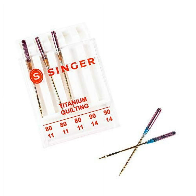 SINGER Titanium Quilting Needles, Sizes 80/11 & 90/14