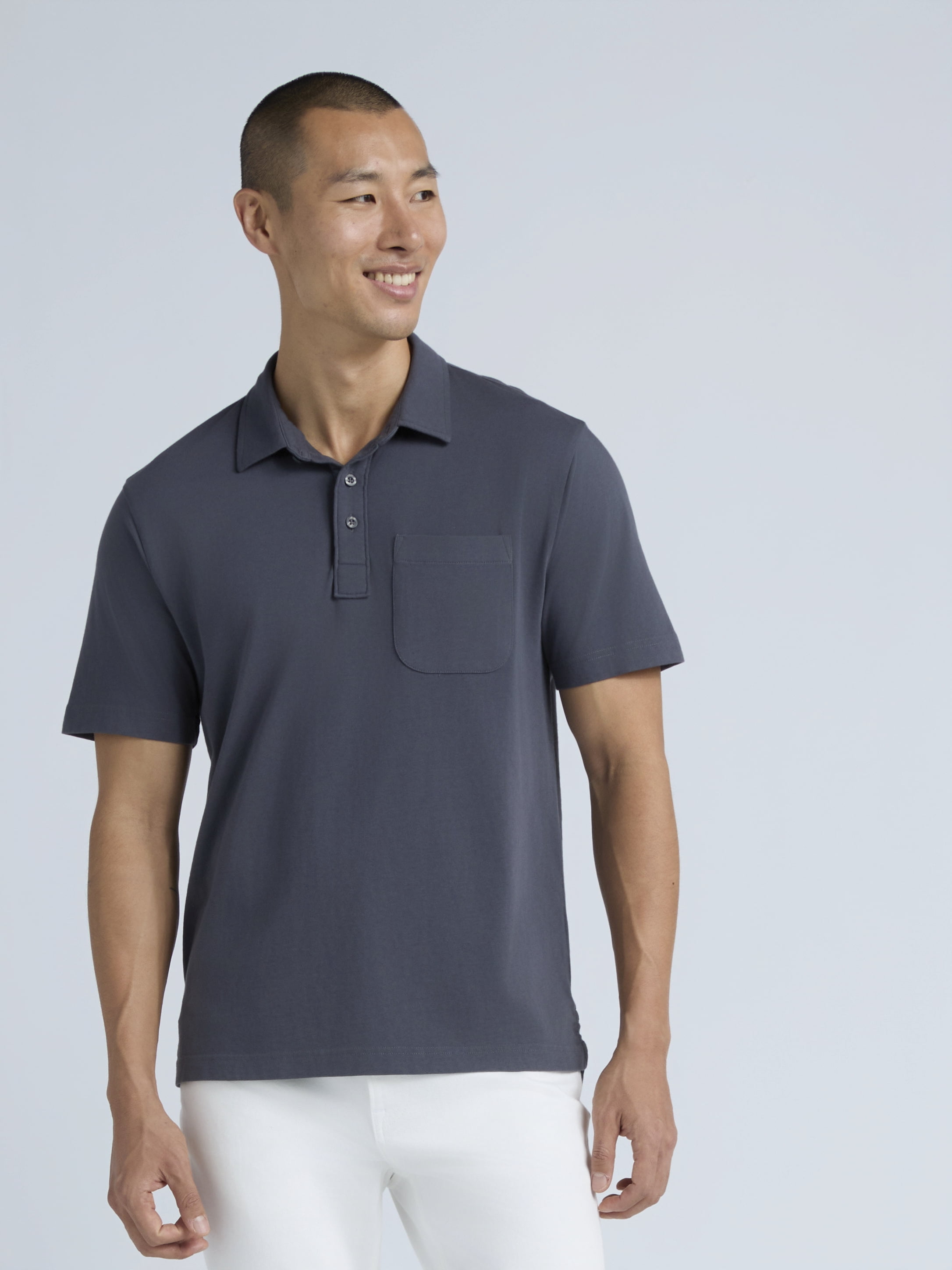 George Men's & Big Men's 2-Pack Short Sleeve Jersey Polo with Pocket, Sizes S-3XL