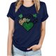 thumbnail image 1 of Camisetas de Manga Corta para las Mujeres de Moda Imprimir Cuello Redondo Camiseta, Mezcla de Poliéster Ligero para Primavera Verano Otoño, 1 of 8