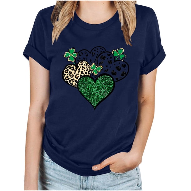 Camisetas de Manga Corta para las Mujeres de Moda Imprimir Cuello Redondo Camiseta, Mezcla de Poliéster Ligero para Primavera Verano Otoño