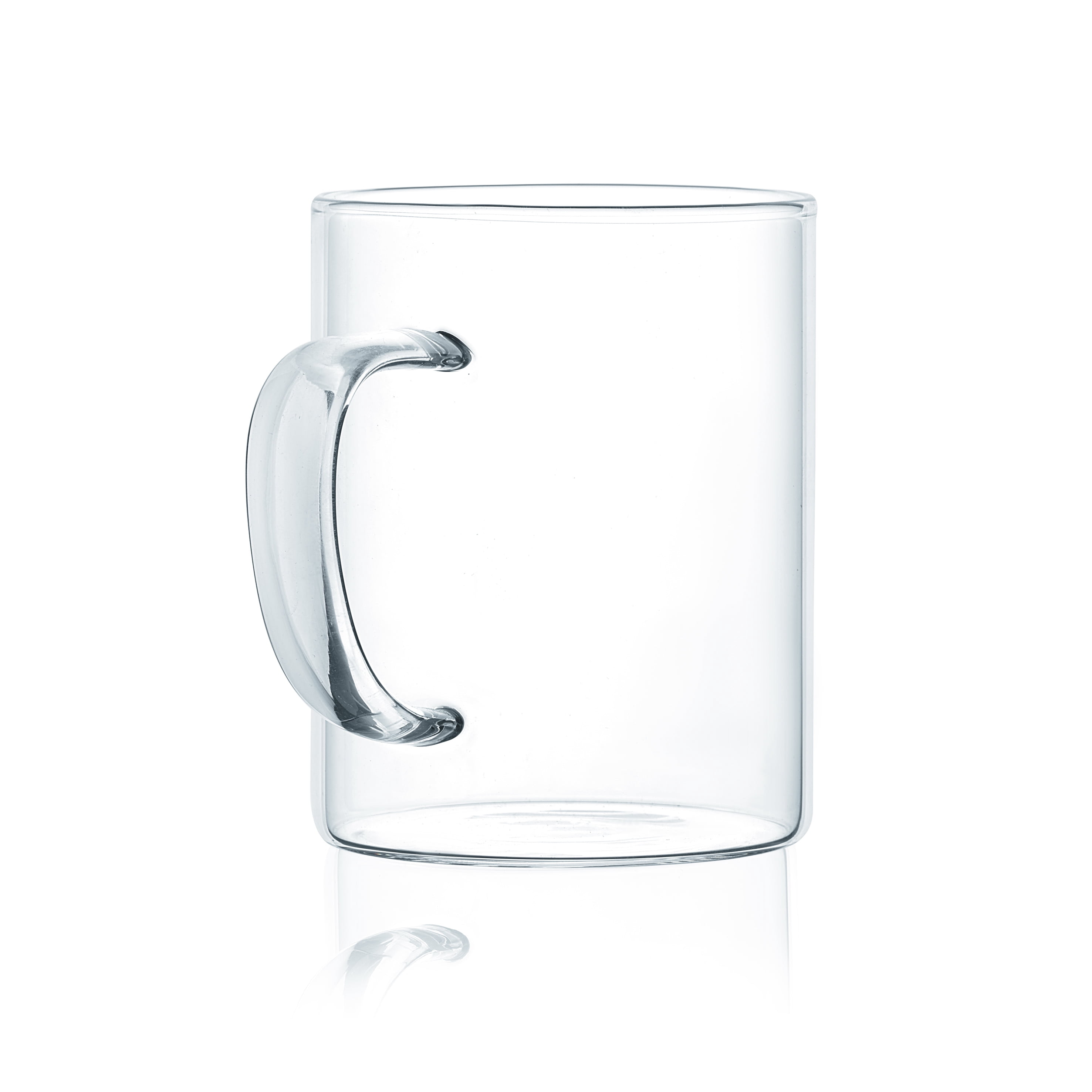 JavaFly Glass Mug, Set of Clear Cups for Cold and Hot Drinks, 10.5 oz.