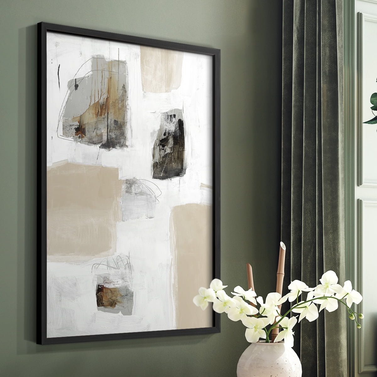 Watch from the Window II V30 Framed Print in Black Solid Wood 11 x 14 Framed Print