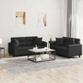 thumbnail image 1 of vidaXL 2 Piece Sofa Set with Pillows Black Faux Leather, 1 of 5