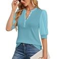 thumbnail image 1 of Blusa Ohhettm de verano para mujer, manga corta, cuello en V, 1 of 6