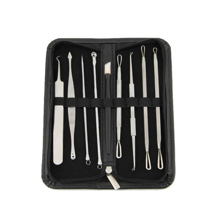 9 pcs Blackhead Acne Comedone Pimple Blemish Extractor Remover Tool Kit Set