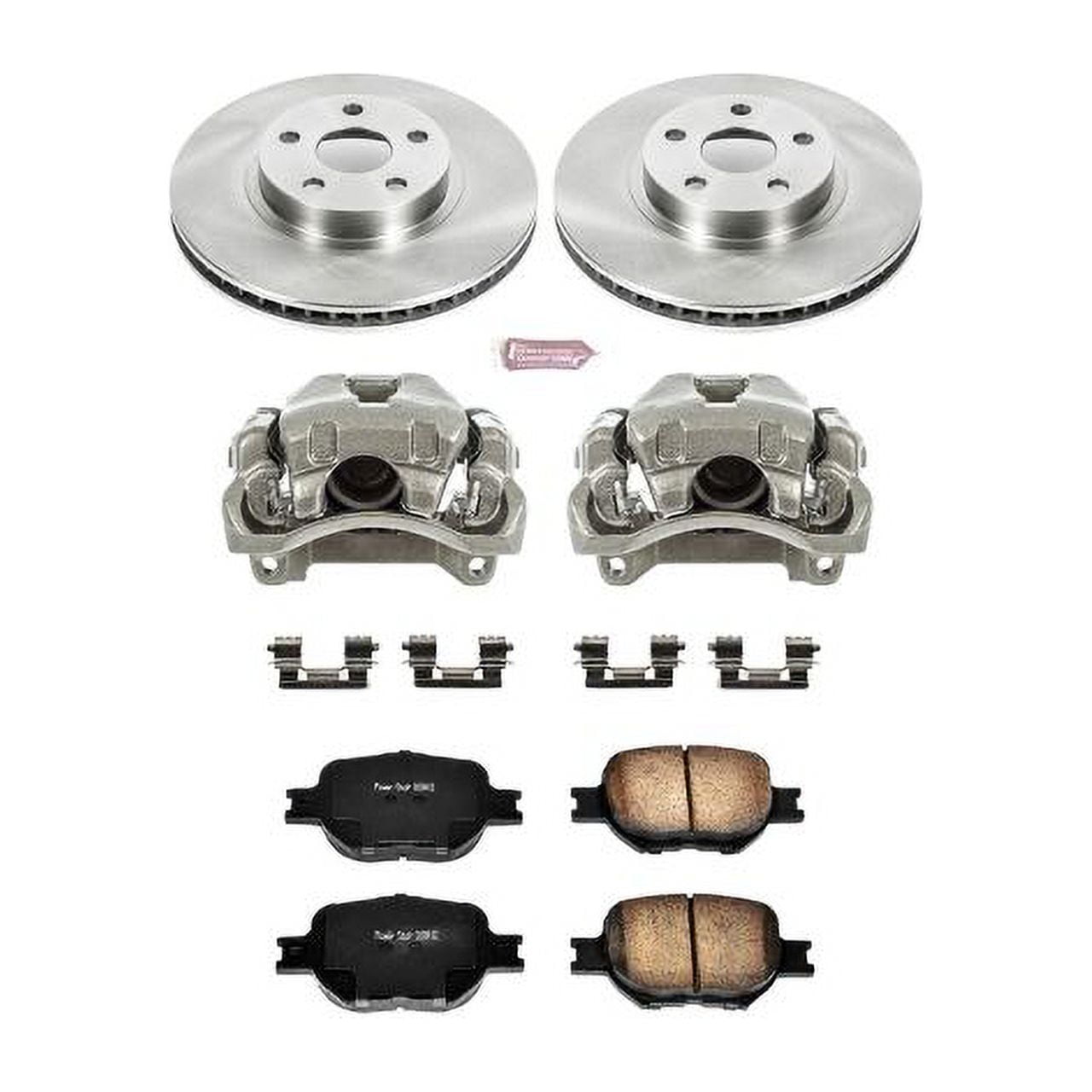 PowerStop Front Stock Replacement Brake Pad and Rotor Kit with Calipers Fits: SCION TOYOTA Select Models KCOE2313