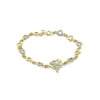 White Diamond Accent 14k Gold Over Silver Mom Heart Bracelet