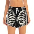 thumbnail image 2 of Rocae Skeletons Love Flowers for Women's Athletic Shorts Workout Hiking Shorts Athletic Shorts for Running, Yoga, Gym, Sports-Small, 2 of 7
