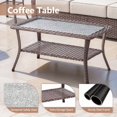 thumbnail image 2 of Opohoro 8 PCS Outdoor Patio Conversation Set, Weather Resistant Wicker Sofa Set with 4 Patio Swivel Chairs, Coffee Table and Ottomans for Deck, Backyard, Brown/Beige, 2 of 15