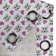 thumbnail image 3 of Ambesonne Teen Grommet Curtain Single Panel, Emo Skulls Hearts Funky, 50"x60", Violet Black White, 3 of 5