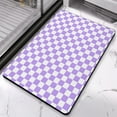 thumbnail image 2 of Extra Absorbent Checkered Bath Mat: Non-Slip Bathroom Rugs. Small Indoor Doormat, Machine Washable, Perfect for Shower, Sink & Tub, 20x32in, 2 of 5