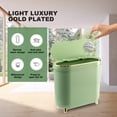 thumbnail image 4 of Bathroom Trash Can with Lid 3.2 Gallon Narrow Trash Can 12 Liter Rectangular Plastic Garbage Can Trash Bin for Bedroom Bathroom, 4 of 8