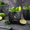 thumbnail image 3 of PERSONALIZED Monogram Letter Initials Gift Idea:Round Monogram Custom Engraved Classic Moscow Mule Mug Sturdy Handle Rolled Rim, Smooth Black Finish 16 oz, Set of 4, Diamond, 3 of 8