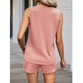 thumbnail image 5 of 2 Piece Short Set for Women Sleeveless Halter Tank Top and Shorts Lounge Set Two Piece Summer Vacation Beach Set Pink XXL, 5 of 6