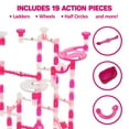 thumbnail image 5 of Marble Genius Marble Run Starter Set STEM Toy for Kids Ages 4 - 12 - 130 Complete Pieces (80 Translucent Marbulous Pieces and 50 Glass Marbles), Construction Building Block Toys, Pink,, 5 of 8