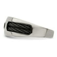 thumbnail image 3 of Grey Titanium Ring Band Wedding Black Spinel Round, 3 of 7