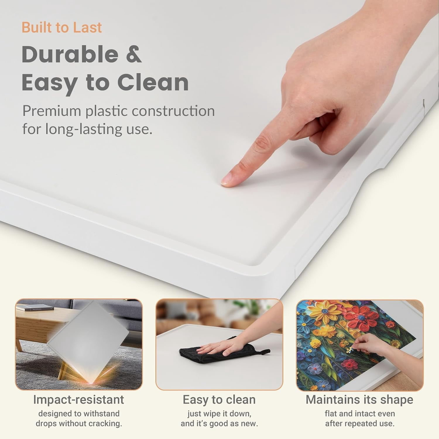 ALL4JIG Rotating Plastic Puzzle Board with 4 Drawers, Protective Cover, 1500 Pieces, Lazy Susan Design, Lightweight, for Adults, 34.21" x 25.75"