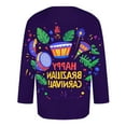 thumbnail image 4 of Xixinqiwan Mardi Gras Seven Sleeve Shirt for Men,Casual Loose Round Neck Tops Mardi Gras Novelty 2025 Carnival T Shirts, 4 of 5