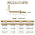 thumbnail image 2 of Uxcell L-Shape Screw Hooks Brass Plated Steel Shape Right Angle Medal Hooks Fit for Hanging Home Workplace Gold ["5/8 Inch"], 2 of 6