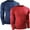 5029#: Navy Blue & Red, 2 Pack, variant on Cadmus Men's 3 Pack Athletic Compression Shirt Workout Long Sleeve Shirt Running Shirts , Black + Grey+ Red