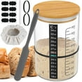 thumbnail image 1 of Ikoopy 9pcs Sourdough Starter Jar Kit 900ML Large Capacity Sourdough Starter Container with Lid Spatula Marking Tape and Temperature Paper Reusable Wide Mouth Glass Sourdough Fermentation Jar, 1 of 10