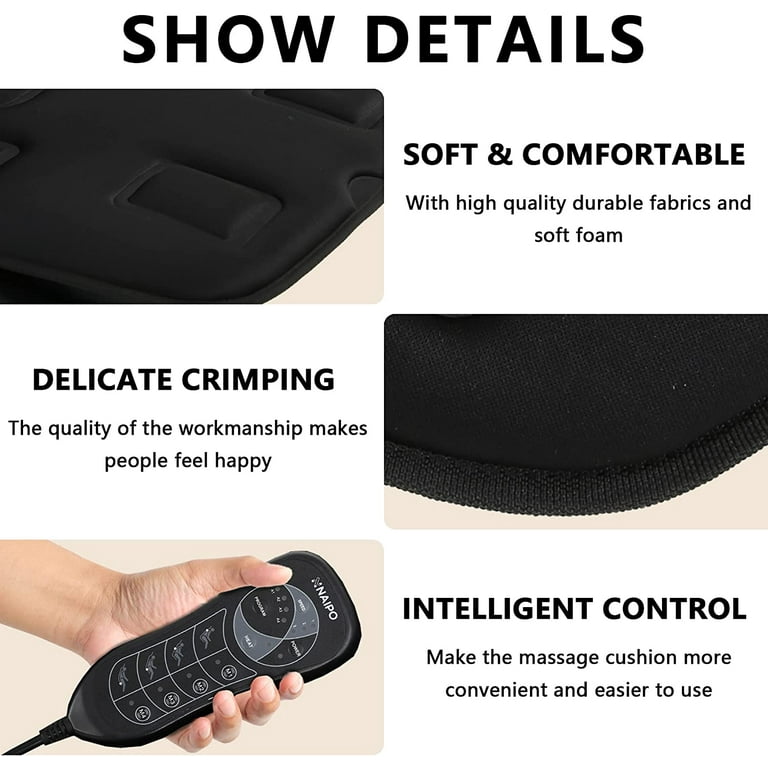 Vibration Back Massager Seat with Heat:Chair Seat Massager with 8 Vibr –  HelloMynt