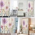 thumbnail image 6 of Watercolor Purple Flowers Fabric Shower Curtain Daisy Leaf Plant Retro Washable Shower Curtains for Bathroom, Waterproof Bath Curtain with Hooks Home Decor 36x72in, 6 of 8