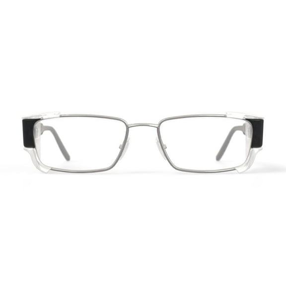 Hilco Vision A2 555 Stainless Steel Prescription Safety Glasses, Black, OSHA Compliant ANSI Z87.1, Protective Eyewear