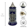 thumbnail image 2 of Oktoberfest Haus Blue Ceramic Germany Eagle Stein Mug with Metal Medallion and Engraved Metal Lid - .6 L, 2 of 7