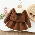 thumbnail image 2 of Zshosam Fall Winter Skirt Set for Girls Toddler Girl Outfits Turtleneck Long Sleeve Ribbed Shirt Tops Plaid Mini Skirts Set Fall Winter Clothes Size 3T 4T,(Khaki 3-4 Years), 2 of 5