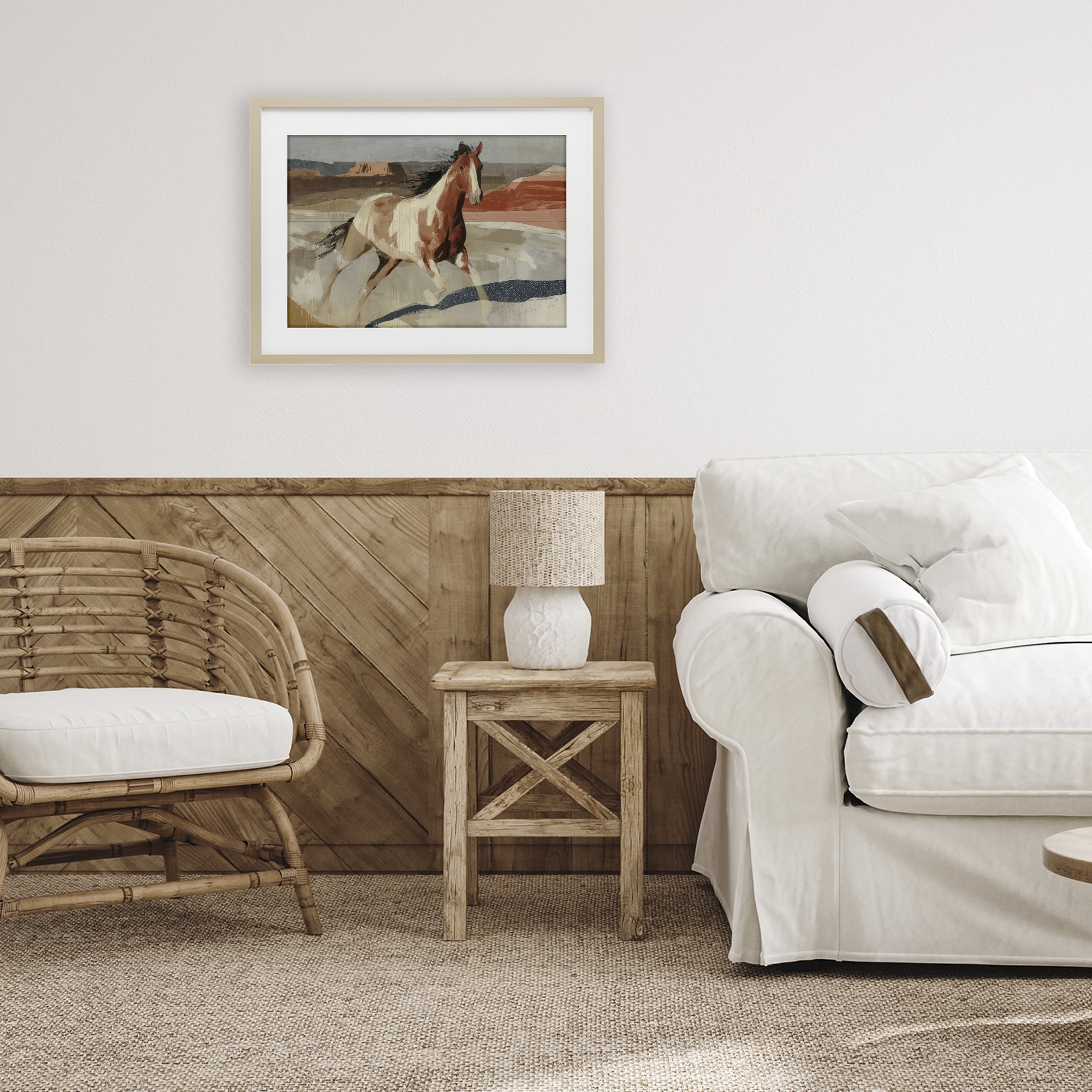Stupell Industries Wild Horse Across Plains Birch Framed Print Under Glass, design by Chromatic Storm Studio