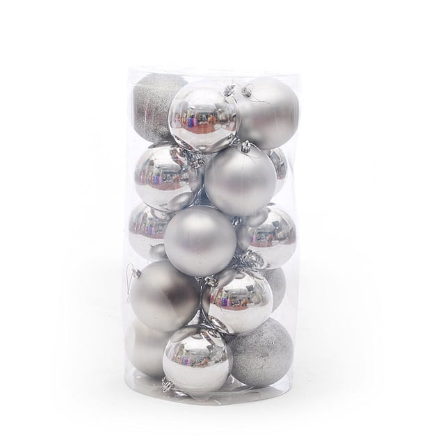 Fiudx Juego de 24 Bolas Navideñas de Pvc Galvanizado, Brillantes, para Decorar El Árbol de Navidad, Ideal para Las Fiestas, de Plástico Resistente, Tamaño de 4 Cm, Fácil de Colgar.