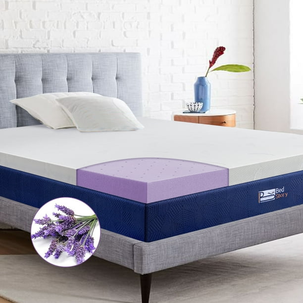 Bedstory 2 Inch Lavender Infused Memory Foam Mattress Topper Queen Size Walmart Com