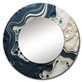 thumbnail image 2 of Designart "Abstract Beige And Azure Fluid Art" Beach Rund Mirror For Wall Decor - Large Cream Round Print Mirror - Round Coastal Mirror - Wall Mounted Round Large Mirror - 23" x 23", 2 of 6