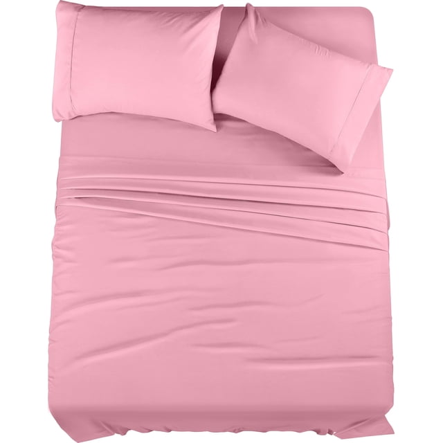 Juego de sábanas Utopia Bedding King de microfibra cepillada rosa, 4 unidades