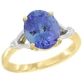 thumbnail image 1 of 14K Yellow Gold Diamond Natural Tanzanite Engagement Ring Oval 10x8mm, size 9.5, 1 of 1
