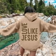 thumbnail image 5 of Women's Jesus Hoodie 2025 Christian Love Like Jesus Hooded Sweatshirt Fall Winter Y2K Graphic Pullover Top with Pockets, 5 of 7