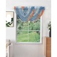 thumbnail image 2 of Orange Navy Blue Coral Sheer Waterfall Valance Curtains for Window, Summer Beach Coastal Ocean Ombre Rod Pocket Sheer Topper Swag Curtains for Living Room, Kitchen 38.5"W x 47.2"L, 3 Panels, 2 of 7
