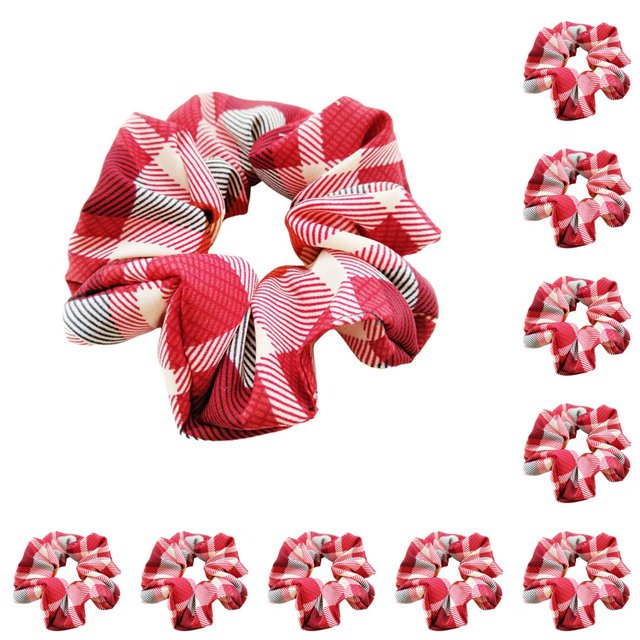 Minnieouse Titular de cola de caballo Patrón escocés Anillos para el cabello Sombreros femeninos de moda 5 Type2 NO2