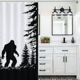 thumbnail image 6 of Bigfoot Forest Shower Curtain Fabric Black and White Bigfoot Shower Curtains Bathroom Lightweight, 60x70IN, 6 of 6