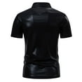 thumbnail image 4 of Mareep Hauts pour Hommes P-2TG Hommes Décontracté Patchwork Imprimé Bouton Col Rabattu Manches Courtes T-Shirt Chandail Blouse, 4 of 8