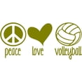 thumbnail image 1 of Peace Love Volleyball Vinyl Bedroom Wall Decal / Sticker - Sports Decoration - 20"x10" [O1], 1 of 4