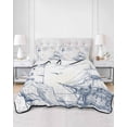 thumbnail image 3 of Nautical Ship Lighthouse King Size Down Alternative Comforter, Lightweight Comforter Quilt Bedding Set with Pillow Shams Ocean Anchor Rudder Lines Art All Seasons Bed Comforter Duvet Insert 96"x106", 3 of 7