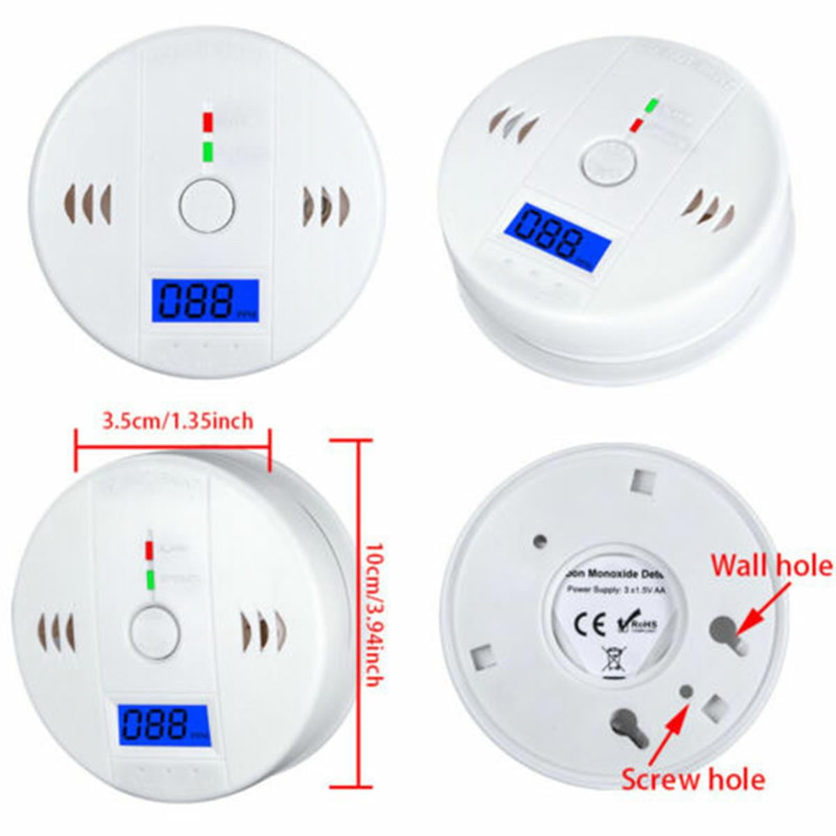 16 Pack LCD Display CO Carbon Monoxide Gas Detector Device Home Safety Alarm Detector