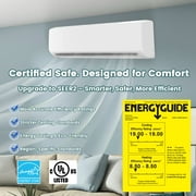 18000BTU Mini Split Air Conditioner Heat Pump,19 SEER2 Split ac unit 230V with Remote AC Cool Up to 1000 Sq. Ft,Variable Frequency Cooling and Heating,R32 Refrigerant & Installation Kit, White