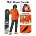 thumbnail image 3 of TACVASEN Women's Winter Waterproof Windproof Snow Ski Jackets Warm Thermal Fleece Thick Hooded Coat with Multi-Pockets for Outdoor Hiking Snowboarding Orange 2XL, 3 of 7