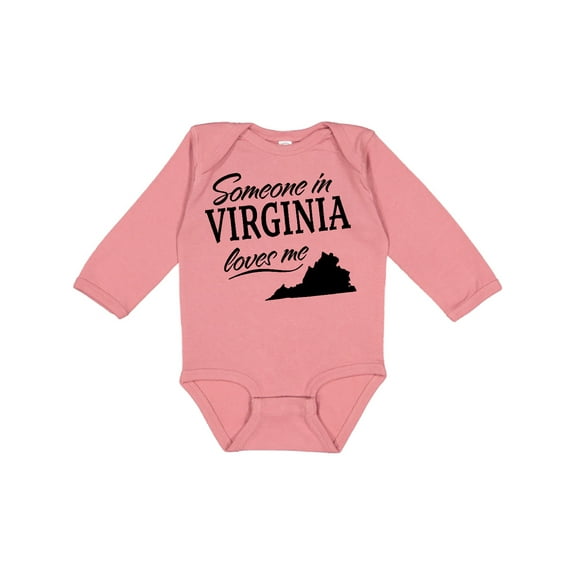 Inktastic Someone in Virginia Loves Me Boys or Girls Long Sleeve Baby Bodysuit
