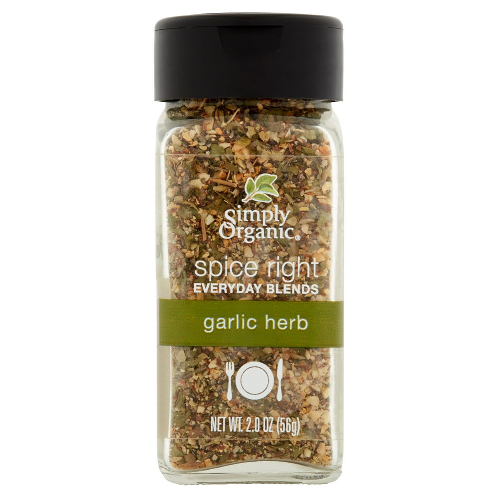 Simply Organic Spice Right Garlic&Herb,2 Oz (Pack Of 6)