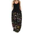 thumbnail image 1 of Robe Bohème pour Femmes Sans Manches Grande Taille Longue Maxi avec Poches Été Décontractée Robe de Plage Imprimé Floral, 1 of 4