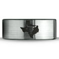 thumbnail image 2 of Tungsten Texas The Lone Star State Longhorn Band Ring 8mm Men Women Comfort Fit Brushed Gray Flat Cut Black Polished, 2 of 4